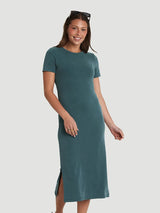 Lovely Maxi V-Neck Short-Sleeved Dress - Pacific