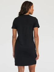Robe manches courtes à col rond French terry Souplesse - Noir