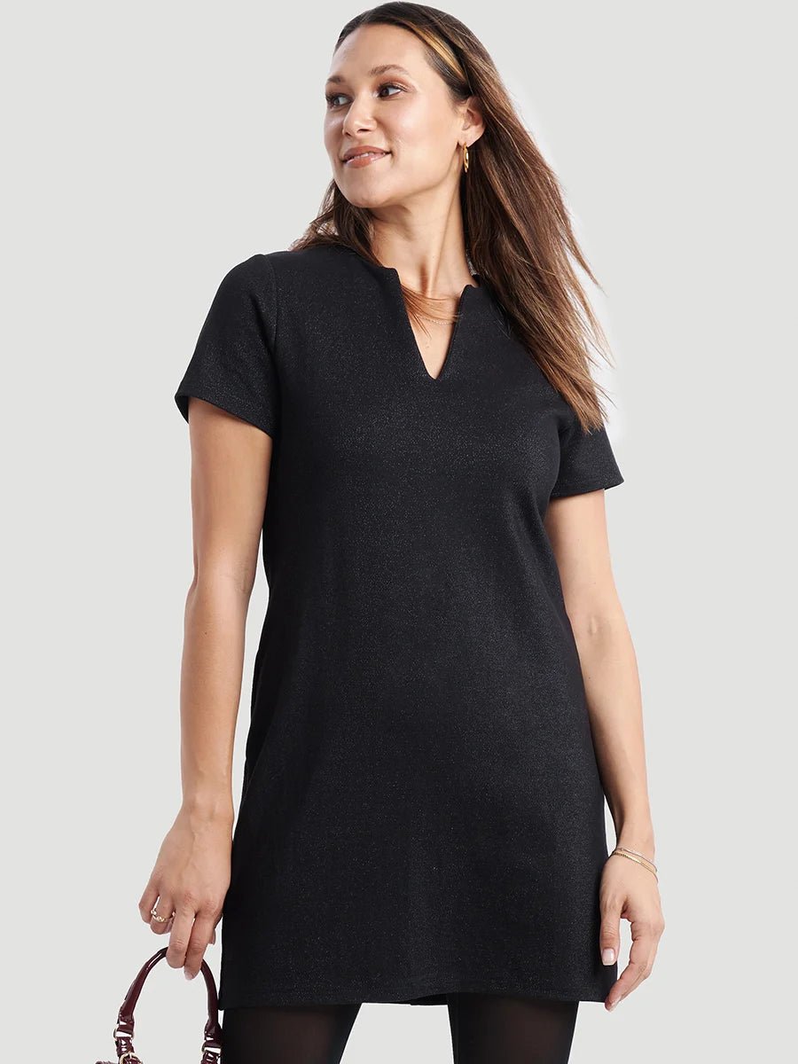 Robe tunique longue fendue en lin bleu Robe tunique longue fendue en lin bleu
