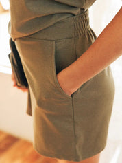 Short décontracté jacquard - Sauge