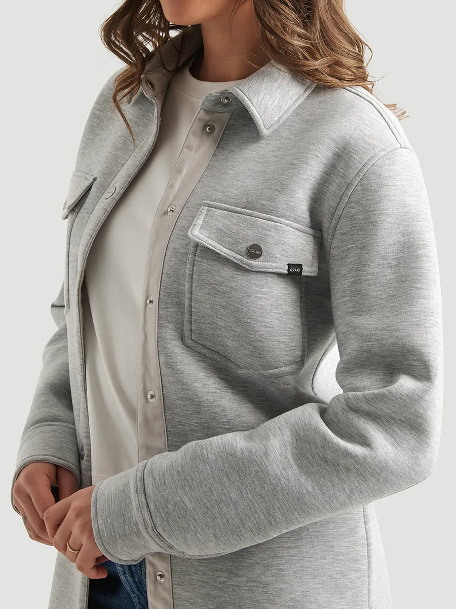 Surchemise droite avec poches appliquées Éponge Doux - Gris chiné