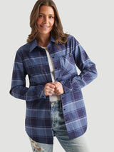 Surchemise infroissable avec poche appliquée - Carreaux indigo