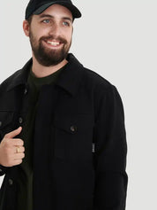 Surchemise longue à boutons pour homme - Noir