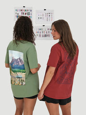 T-shirt ample imprimé Jersey fluide - Sangria