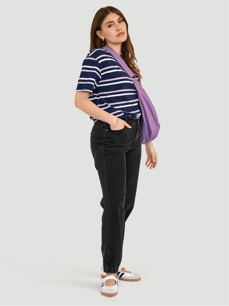 T-shirt ample Jersey AirTouch - Ligné denim