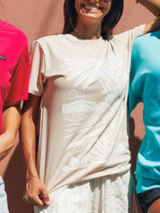 T-shirt Basic imprimé Jersey stretch - Sable désert
