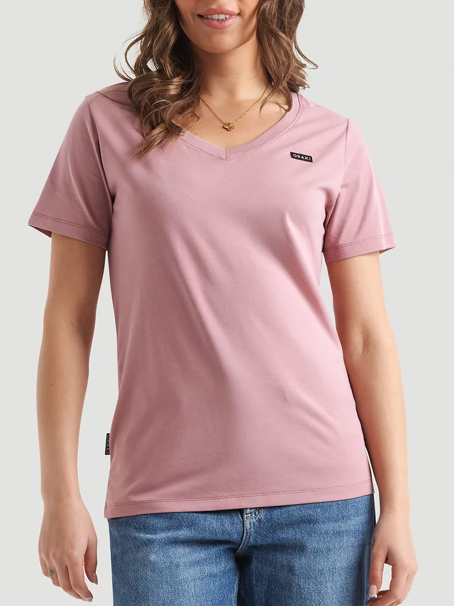 T-shirt col en V Jersey Fluide - Élégance