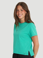 T-Shirt col rond avec fentes Jersey fluide - Caraïbes