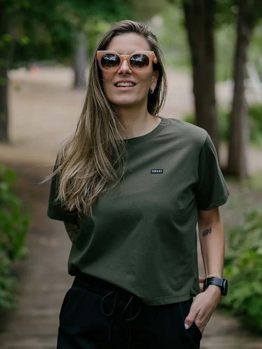 T-shirt everyday jersey fluide - Kaki foncé