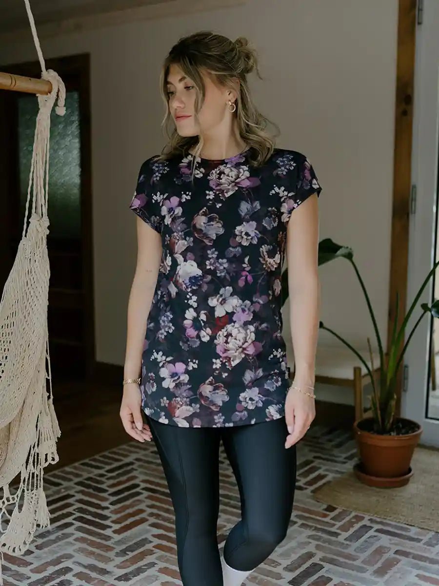 T-Shirt Long Col Rond à Manches Chauve - Souris SoftTouch - Orelia