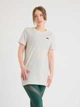 Crewneck Tunic T-Shirt - Heather Grey