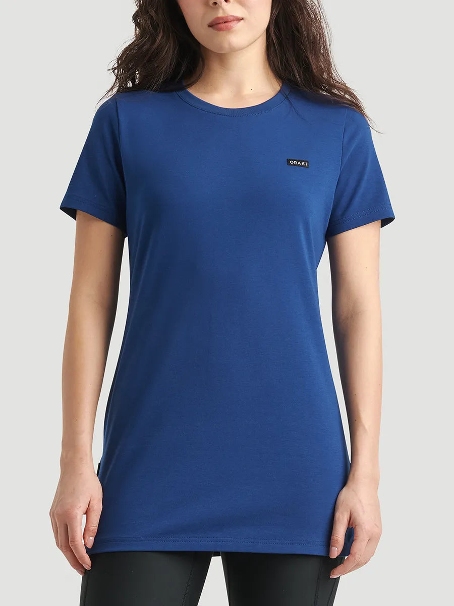 T-shirt tunique col rond Jersey Stretch - Nautique