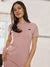 Crewneck Tunic T-Shirt - Dusty rose