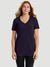 V-Neck Tunic T-Shirt - Dark Berry