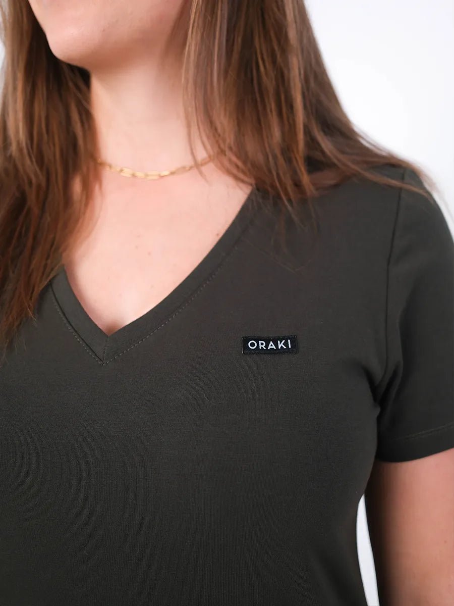 T-shirt tunique col V - Boisé