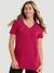 T-Shirt Tunique Col V - Fuchsia