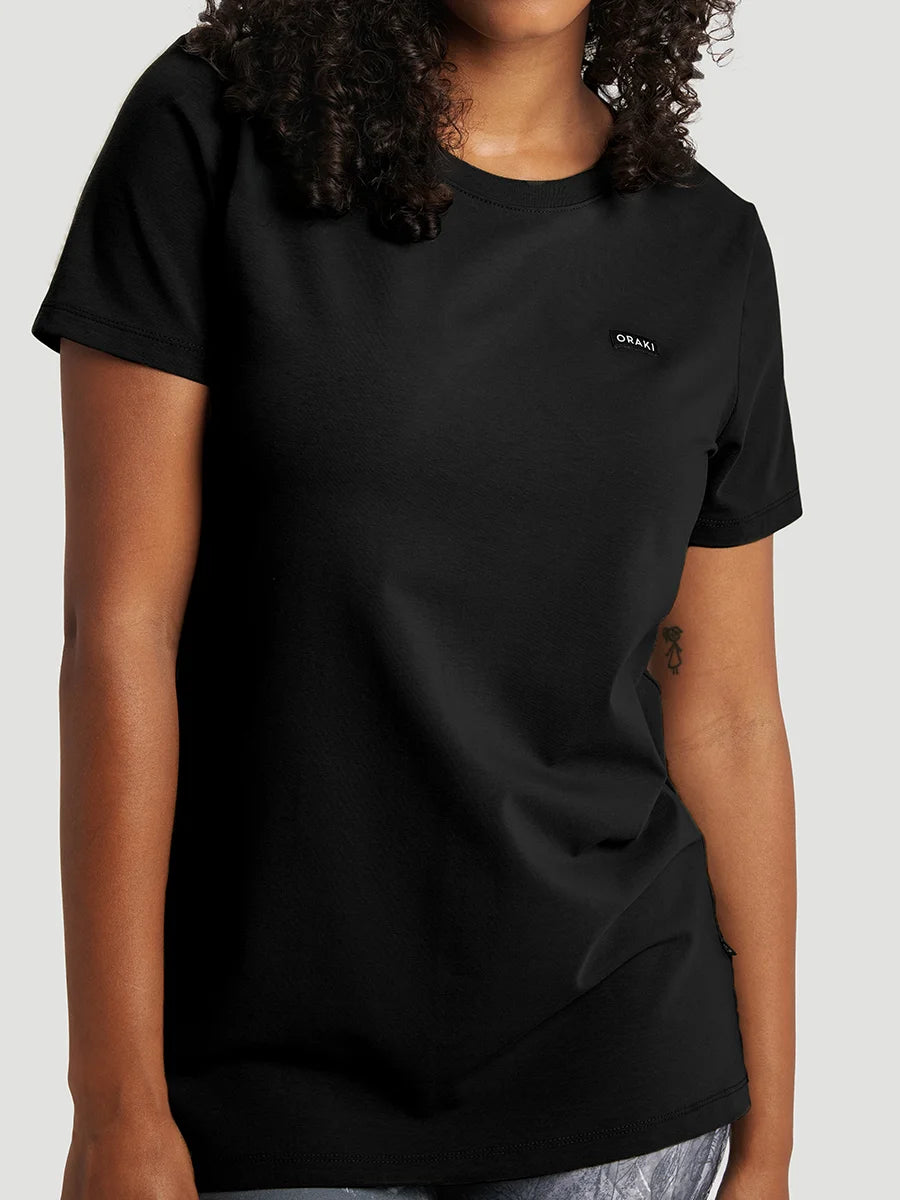 Crewneck Tunic T-Shirt - Black