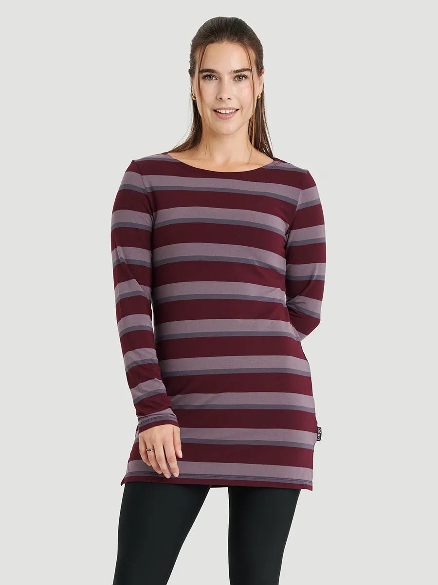 Tunique Manches Longues SoftTouch Pour Femme Rayures Cabernet ORAKI tunique-manches-longues-softtouch-pour-femme-rayures-cabernet-oraki