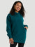 Hooded Loose Sponge Tunic - Dark Emerald