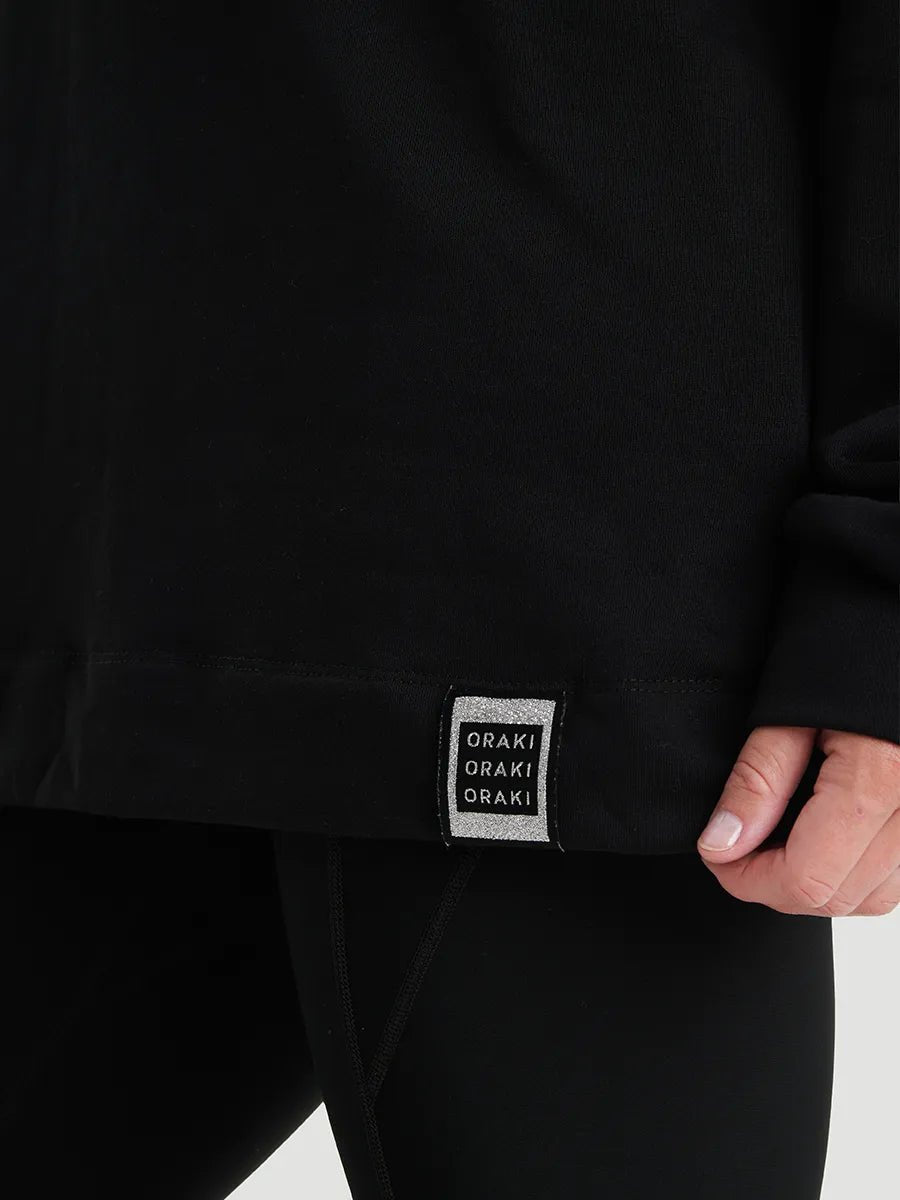 Tunique ample Terry stretch - Noir