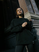 Tunique ample Terry stretch - Noir