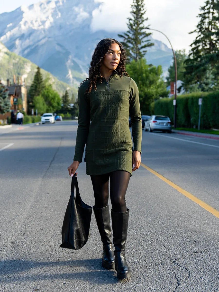 Tunique demi - zip French Terry Lite et texturée - Boisé