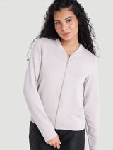 Metallic Ponte Bomber Jacket - Champagne