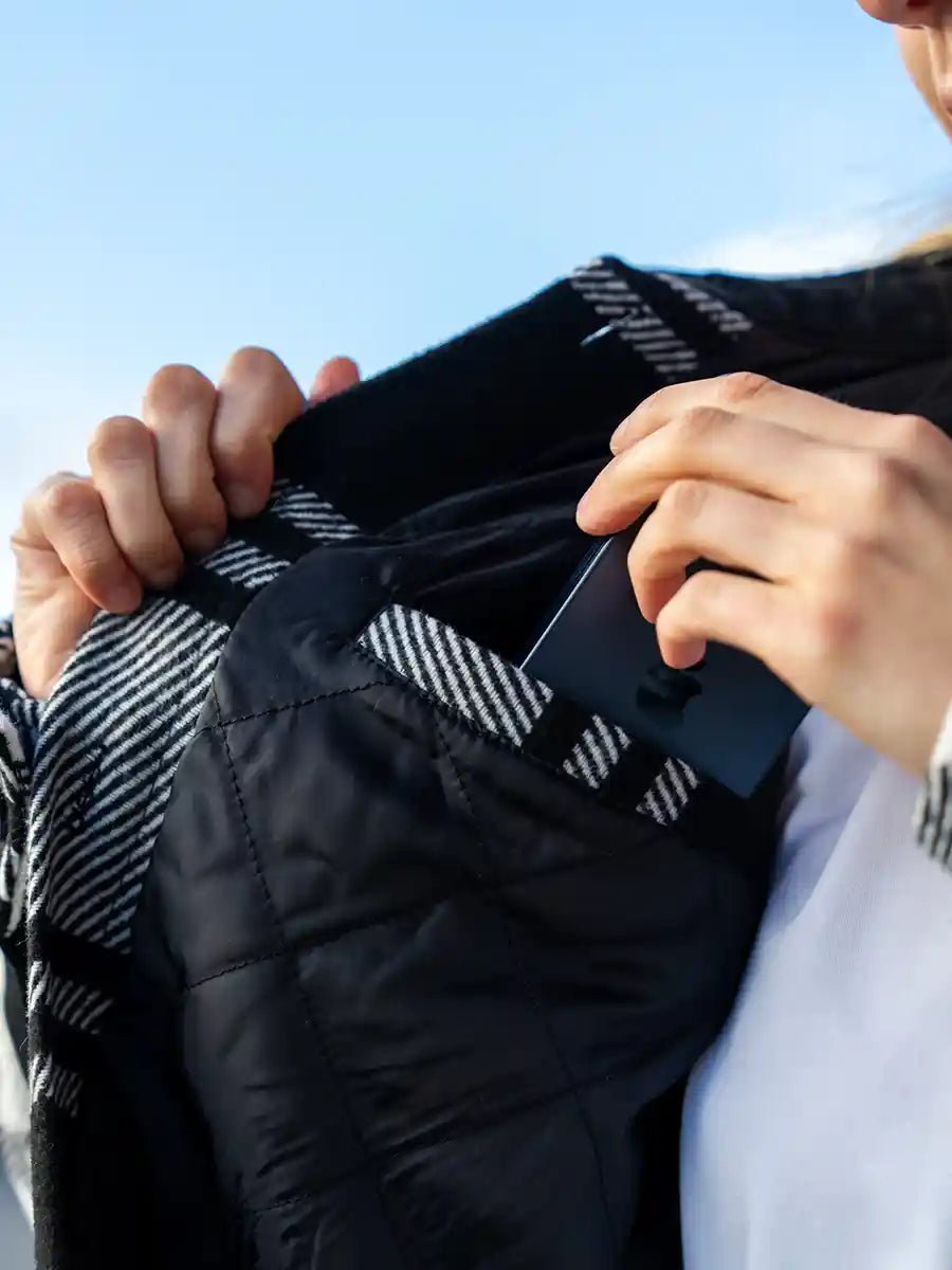 Veste doublée avec fermeture à boutons - Carreaux Urbain