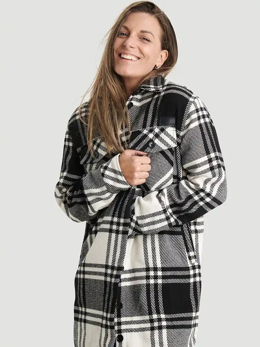 Veste doublée avec fermeture à boutons - Carreaux Urbain