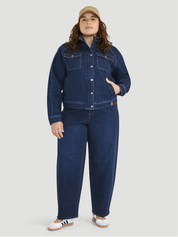 Veste zippée à col montant et poches multiples Denim - Yukon