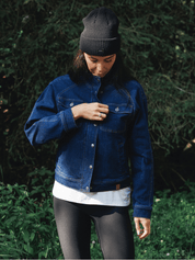 Veste zippée à col montant et poches multiples Denim - Yukon