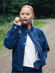 Veste zippée à col montant et poches multiples Denim - Yukon