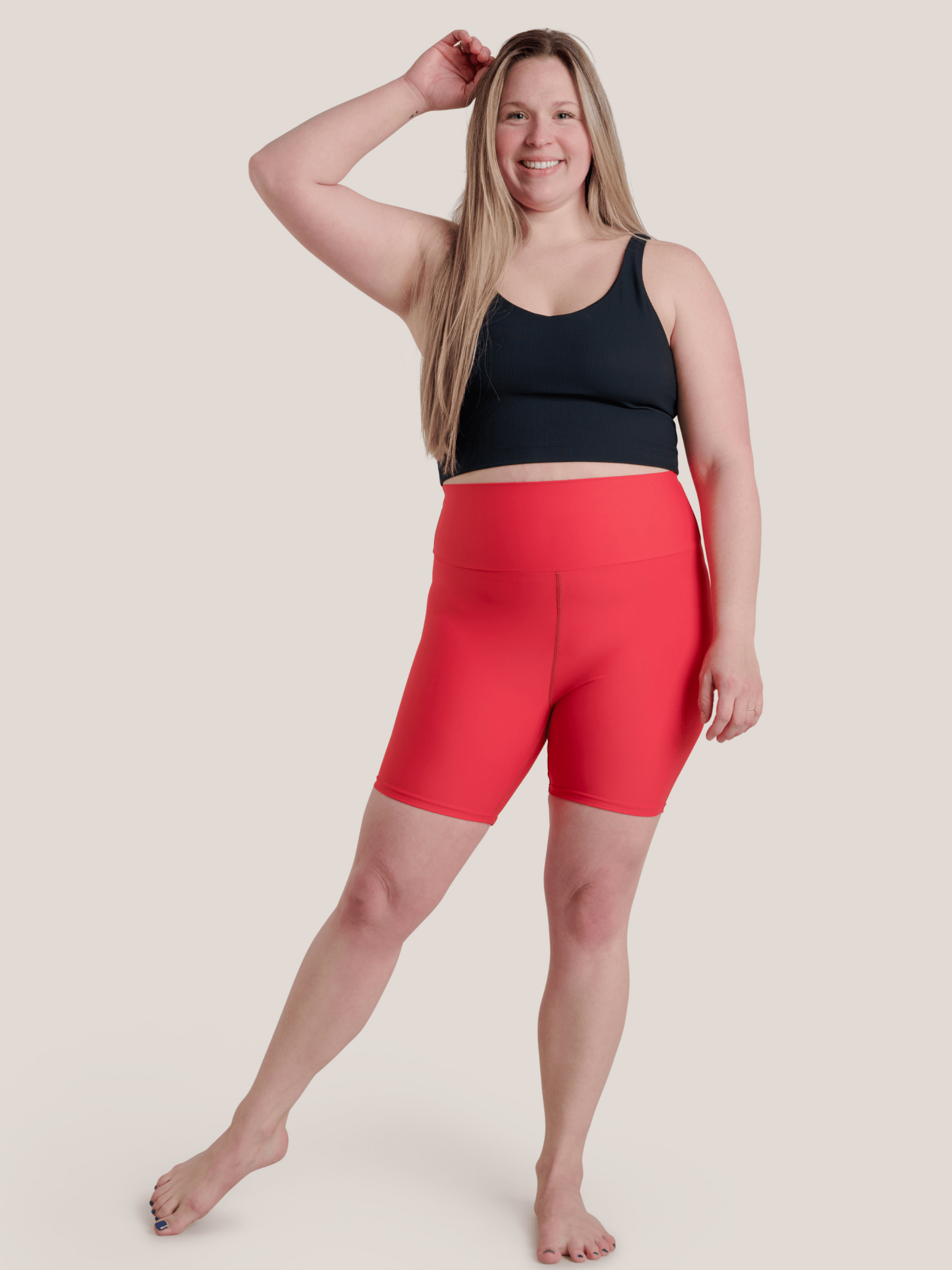 Plus size 2025 red biker shorts