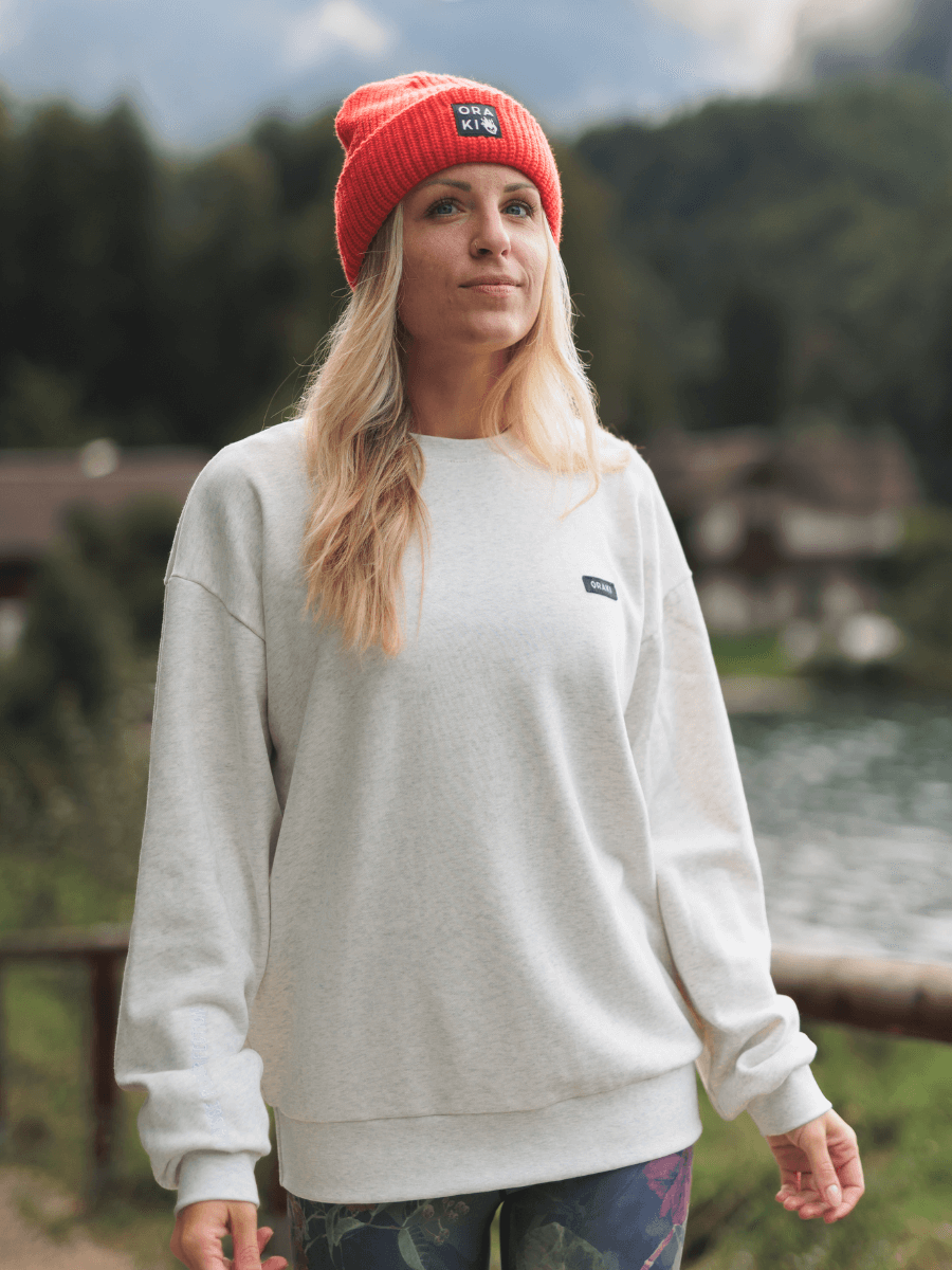 Chandail Col Rond Extra Ample French Terry - Gris Pâle Chiné