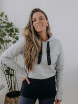 Crop Hoodie  - Medium Heather Grey