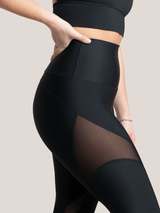 Legging Exhale Ultra Taille Haute Ecomove et Maille - Noir