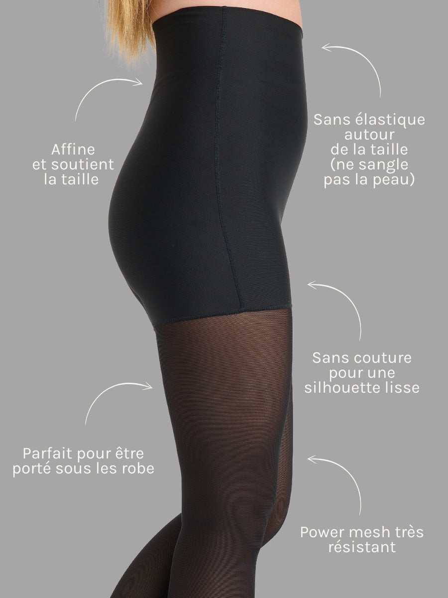 Legging Collant Scupltant Ultra Taille Haute Ecomove - Noir