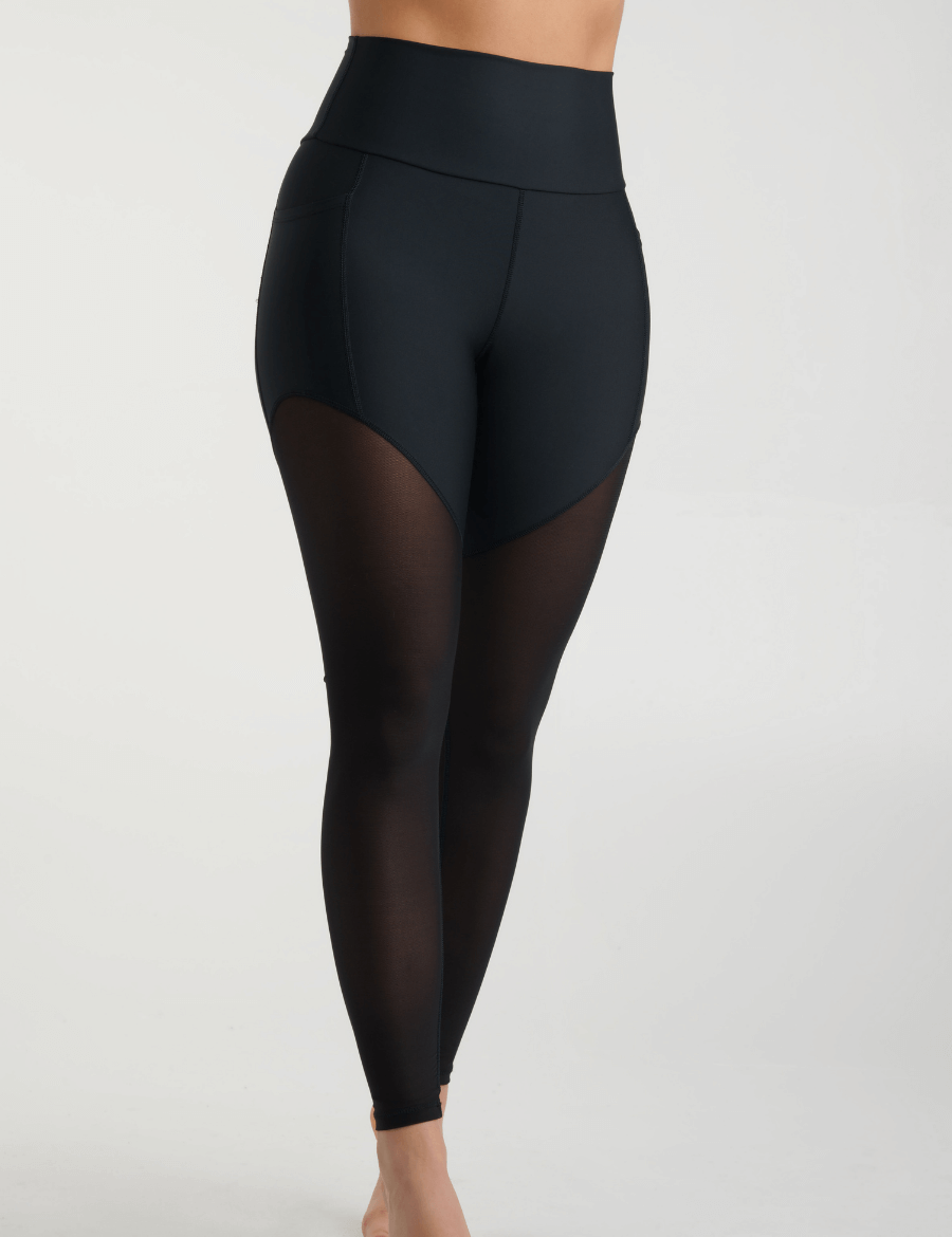 Legging Taille Haute avec Poches Ecomove et Mailles - Noir
