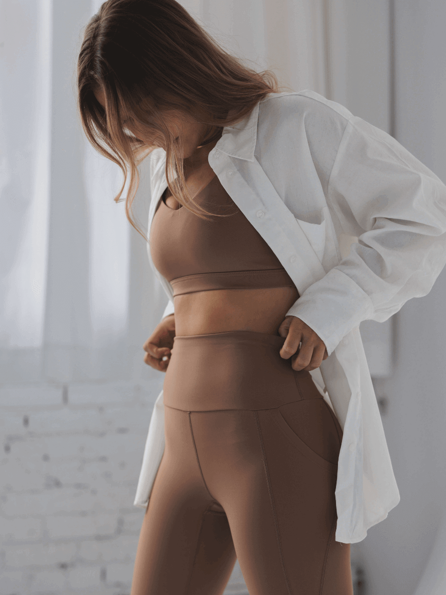 Legging Ultra Taille Haute avec Poches Ecomove - Latté