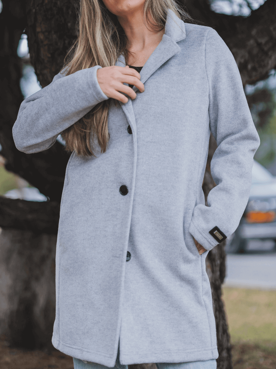 Manteau femme gris chiné outlet