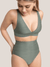 Bas de Bikini Texturé Taille Haute Monarque - Agave