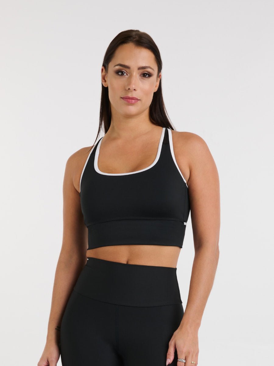 Soutien-Gorge de Sport Fit avec Dos Nageur Ecomove et Maille - Noir et Blanc