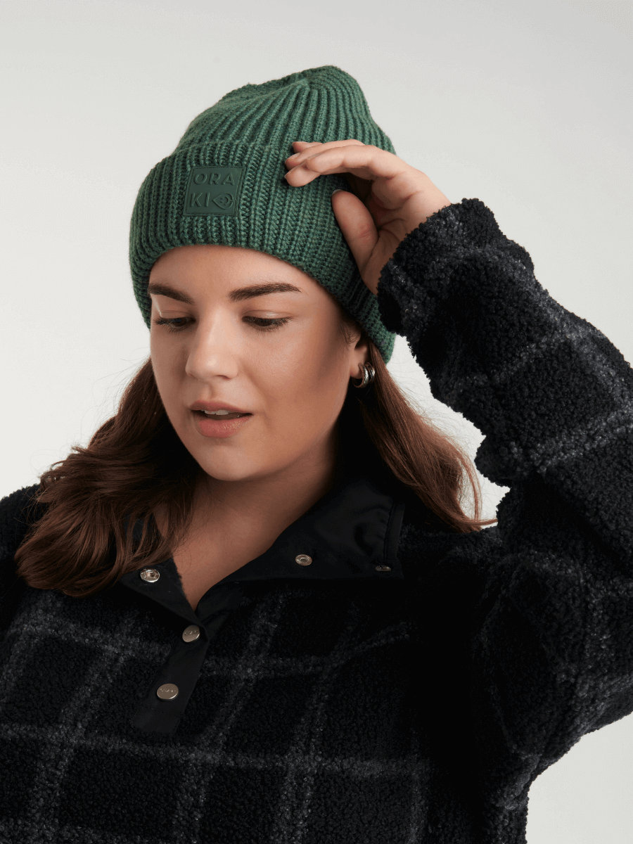 Tuque en tricot côtelé - Vert Forêt